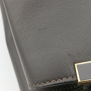 Pre-owned Fendi 2 JOURS Grey Leather 8BH250 shoulderbag | stylenewstar