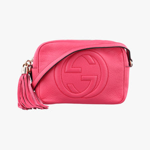 Pre-owned Gucci Soho Rose Leather 308364 shoulderbag | stylenewstar