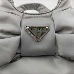 Pre-owned Prada Ribbon Re-Nylon Grey Nylon 1BA359 shoulderbag | stylenewstar