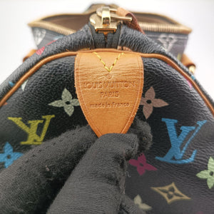 Pre-owned Louis Vuitton Keepall 45 noir Monogram Multicolor M92640 handbag | stylenewstar