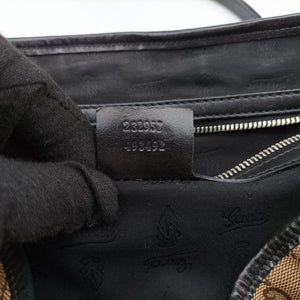 Secondhand Gucci Guccissima GG Twins Beige × Black canvas×leather 232957 handbag | stylenewstar