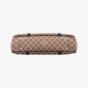 Secondhand Gucci Guccissima GG Twins Beige × Black canvas×leather 232957 handbag | stylenewstar