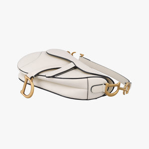 Pre-owned Christian Dior Saddle White Leather handbag | stylenewstar