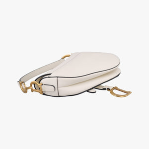Pre-owned Christian Dior Saddle White Leather handbag | stylenewstar