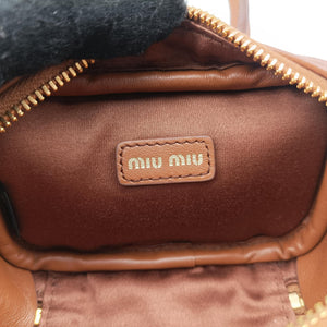 Pre-owned Miu Miu Beau Micro Brown Leather handbag | stylenewstar