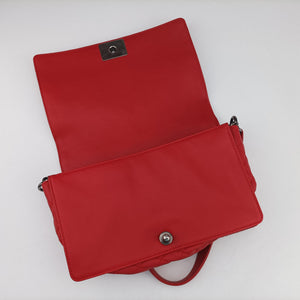 Pre-owned Chanel BOY CHANEL Red Leather A67948 shoulderbag | stylenewstar