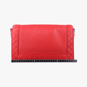 Pre-owned Chanel BOY CHANEL Red Leather A67948 shoulderbag | stylenewstar