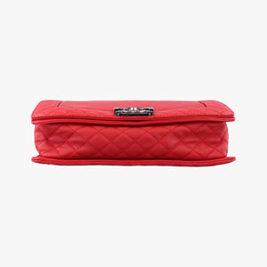Pre-owned Chanel BOY CHANEL Red Leather A67948 shoulderbag | stylenewstar