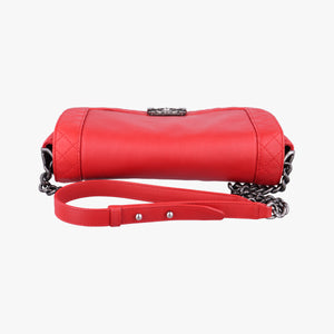 Pre-owned Chanel BOY CHANEL Red Leather A67948 shoulderbag | stylenewstar