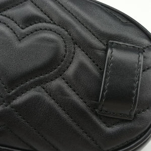 Secondhand Gucci GG Marmont Black Leather 476434 bum bag/waist bag | stylenewstar