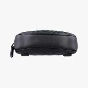 Secondhand Gucci GG Marmont Black Leather 476434 bum bag/waist bag | stylenewstar