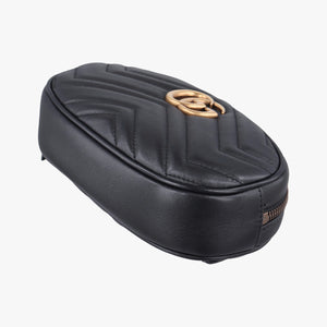 Secondhand Gucci GG Marmont Black Leather 476434 bum bag/waist bag | stylenewstar
