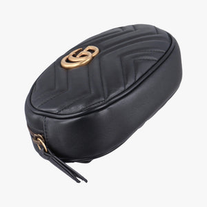 Secondhand Gucci GG Marmont Black Leather 476434 bum bag/waist bag | stylenewstar