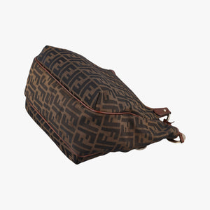 Pre-owned Fendi Zucca Brown canvas 8BH156 shoulderbag | stylenewstar