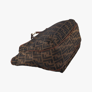 Pre-owned Fendi Zucca Brown canvas 8BH156 shoulderbag | stylenewstar