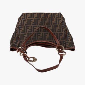Pre-owned Fendi Zucca Brown canvas 8BH156 shoulderbag | stylenewstar