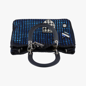Vintage Christian Dior Diorissimo Blue×Multicolour Tweed shoulderbag | stylenewstar