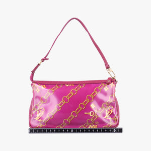 Pre-owned Louis Vuitton Charm Pochette Accessoires pink×multicolor leather×vinyl M95160 shoulderbag | stylenewstar