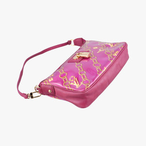 Pre-owned Louis Vuitton Charm Pochette Accessoires pink×multicolor leather×vinyl M95160 shoulderbag | stylenewstar