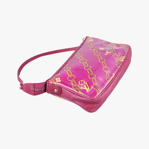 Pre-owned Louis Vuitton Charm Pochette Accessoires pink×multicolor leather×vinyl M95160 shoulderbag | stylenewstar