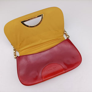 Secondhand Christian Dior Maris Pearl Orange Red patent shoulderbag | stylenewstar
