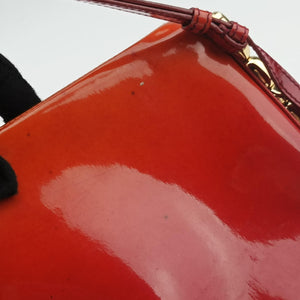 Secondhand Christian Dior Maris Pearl Orange Red patent shoulderbag | stylenewstar