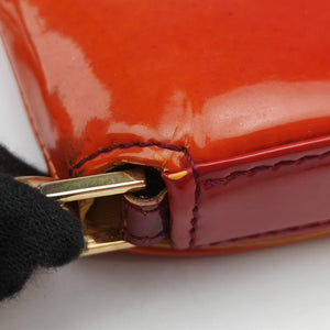 Secondhand Christian Dior Maris Pearl Orange Red patent shoulderbag | stylenewstar