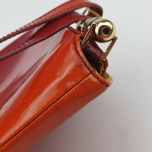 Secondhand Christian Dior Maris Pearl Orange Red patent shoulderbag | stylenewstar