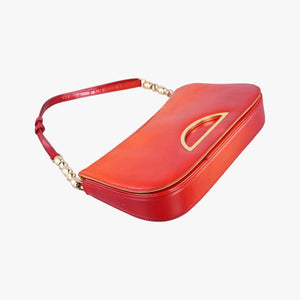 Secondhand Christian Dior Maris Pearl Orange Red patent shoulderbag | stylenewstar