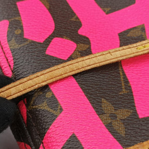 Secondhand Louis Vuitton Neverfull GM Pink × Brown Monogram Graffiti M93701 handbag | stylenewstar