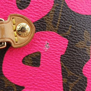 Secondhand Louis Vuitton Neverfull GM Pink × Brown Monogram Graffiti M93701 handbag | stylenewstar