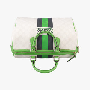 Vintage Gucci UNICEF Joy Green x White x Black PVC coated canvas 189895 handbag | stylenewstar