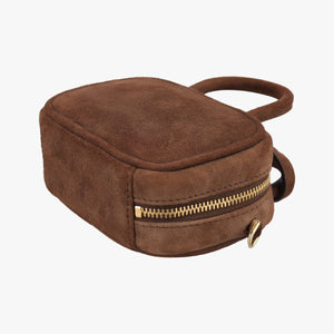 Pre-owned Miu Miu Micro Beau Brown Suede shoulderbag | stylenewstar