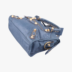 Vintage Balenciaga Giant City Blue lambskin shoulderbag | stylenewstar
