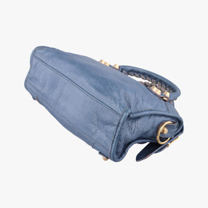 Vintage Balenciaga Giant City Blue lambskin shoulderbag | stylenewstar