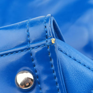 Secondhand Chanel Cocomark Shopping Blue Patent Leather shoulderbag | stylenewstar