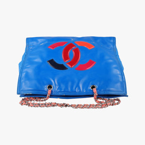 Secondhand Chanel Cocomark Shopping Blue Patent Leather shoulderbag | stylenewstar