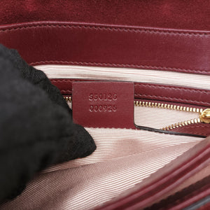 Pre-owned Gucci Arli Burgundy Suede×leather 550126 shoulderbag | stylenewstar