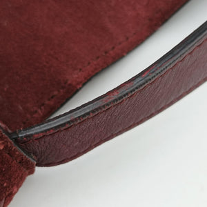 Pre-owned Gucci Arli Burgundy Suede×leather 550126 shoulderbag | stylenewstar