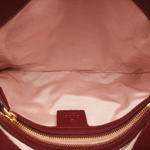 Pre-owned Gucci Arli Burgundy Suede×leather 550126 shoulderbag | stylenewstar