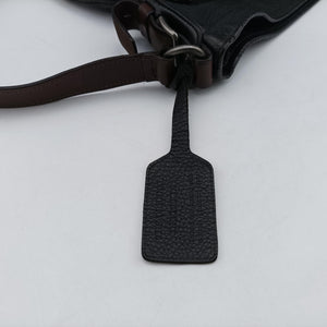 Pre-owned Prada Logo Black Leather VA0802 shoulderbag | stylenewstar