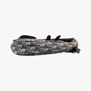 Vintage Christian Dior saddle Navy Jacquard×Leather bum bag/waist bag | stylenewstar