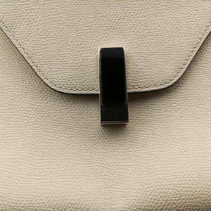 Pre-owned Valextra Iside White × Black Calfskin shoulderbag | stylenewstar
