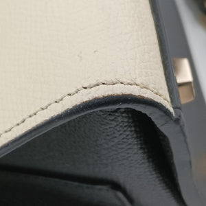 Pre-owned Valextra Iside White × Black Calfskin shoulderbag | stylenewstar