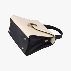 Pre-owned Valextra Iside White × Black Calfskin shoulderbag | stylenewstar