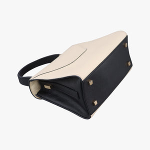 Pre-owned Valextra Iside White × Black Calfskin shoulderbag | stylenewstar