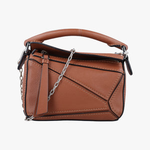 Pre-owned Loewe Puzzle Brown Leather shoulderbag | stylenewstar