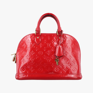 Pre-owned Louis Vuitton Alma PM pomme d'amour Vernis M90096 handbag | stylenewstar