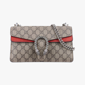 Pre-owned Gucci Dionysus beige×red PVC coated canvas × suede 499623 shoulderbag | stylenewstar