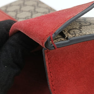 Pre-owned Gucci Dionysus beige×red PVC coated canvas × suede 499623 shoulderbag | stylenewstar